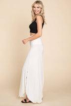 High Low Surplice Bouncy Maxi Skirt