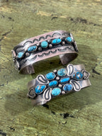 Gilbert Tom Sterling Silver and Turquoise Arrowhead Cuff Bracelets