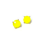 Sterling Silver S925 Post 12mm Round Glass Stud Earrings