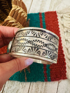 Handcrafted Old Pawn Turquoise & Sterling Silver Cuff Bracelet