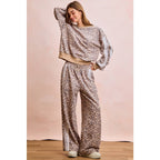 Leopard Lace Stripe Sweat Pants