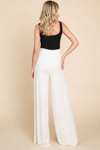 SMOCKING WAIST WIDE POCKET PANTS