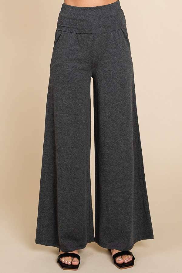 PiPPY Fold Over Wide Leg Palazzo Pants