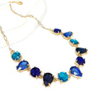 Round & Teardrop Mix Glass Beads Station Necklace