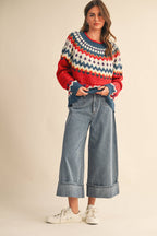 Nordic Print Knitted Sweater