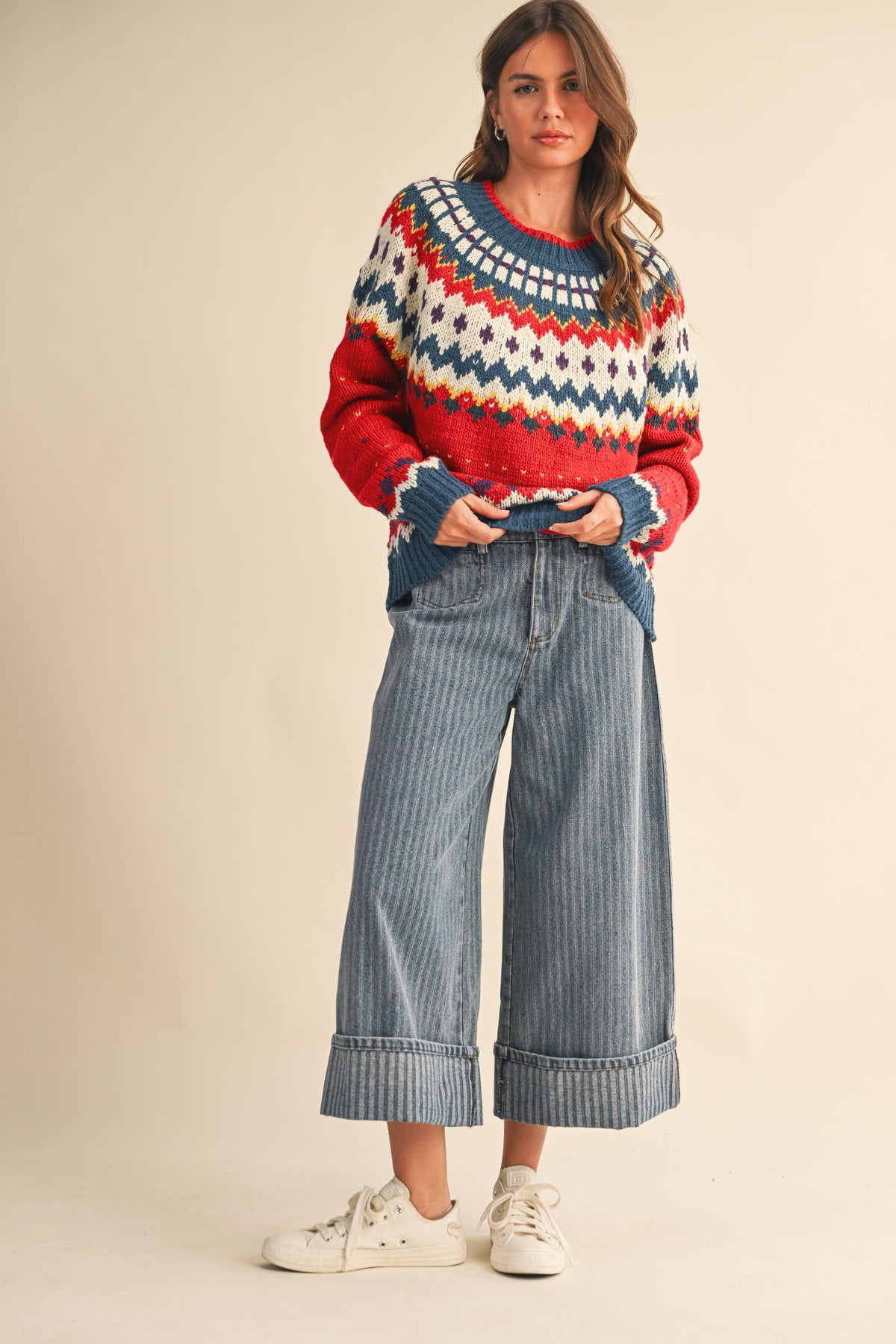 Nordic Print Knitted Sweater
