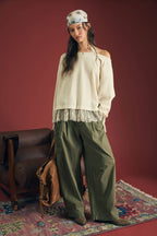 Lace Layers Sweater Knit Top