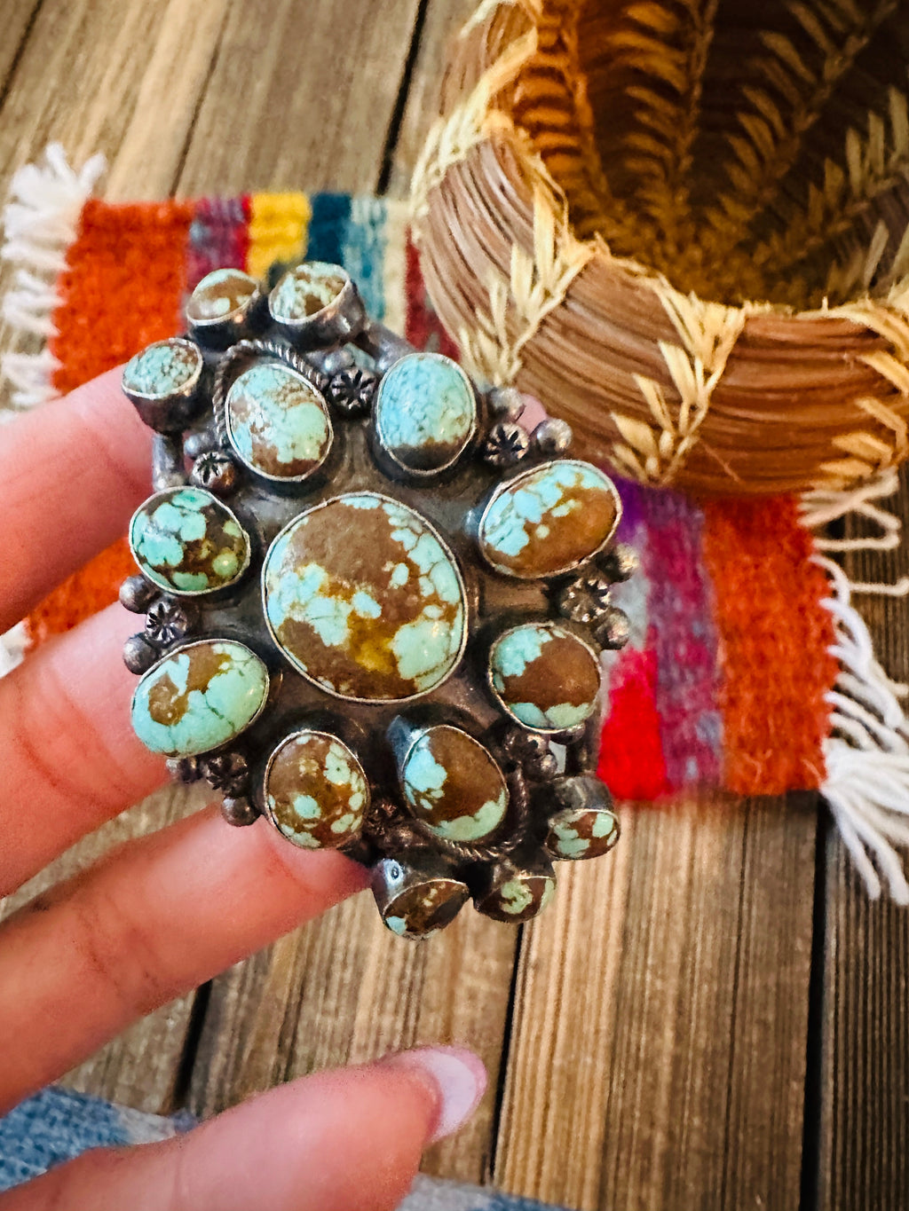 Handcrafted Turquoise & Sterling Silver Cuff Bracelet by Jacqueline Silver
