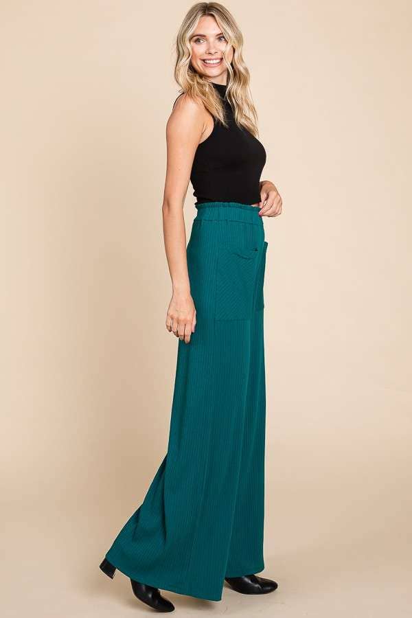 Maybe Perfect Wide Leg Ruched Pants