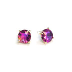 Sterling Silver S925 Post 12mm Round Glass Stud Earrings