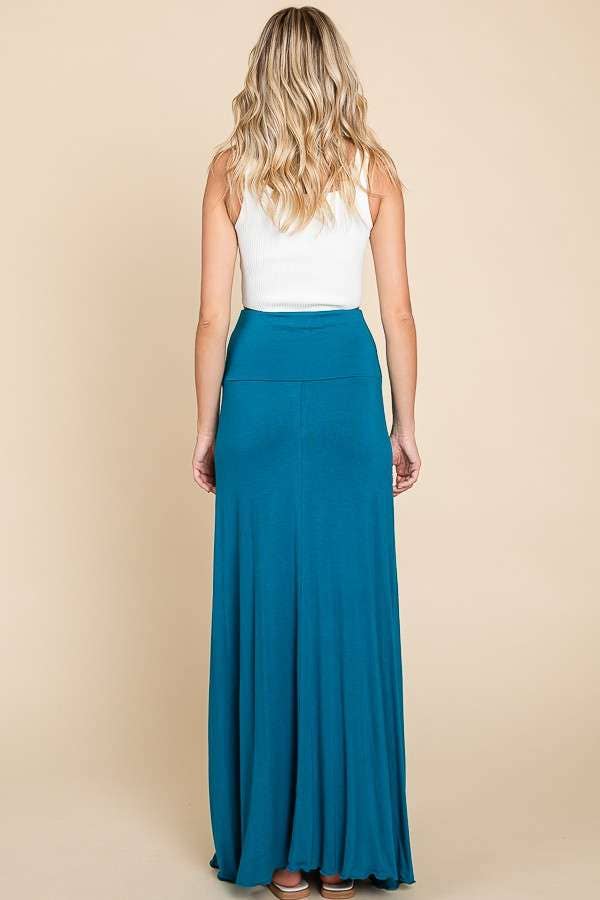 High Low Surplice Bouncy Maxi Skirt