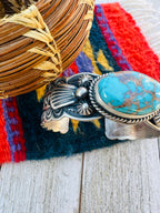 Handcrafted Royston Turquoise & Sterling Silver Cuff Bracelet by Darrell Cadman
