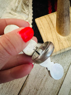 Handcrafted Sterling Silver & Number 8 Turquoise Ring Size 8.5