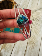 Handcrafted Opal & Sterling Silver Inlay Cuff Bracelet
