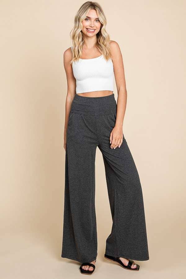 PiPPY Fold Over Wide Leg Palazzo Pants
