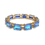 Emerald Cut Crystal AB Stretch Bracelets