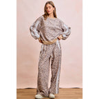 Leopard Lace Stripe Sweat Pants