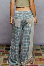 POL Plaid Studed Denim Pants