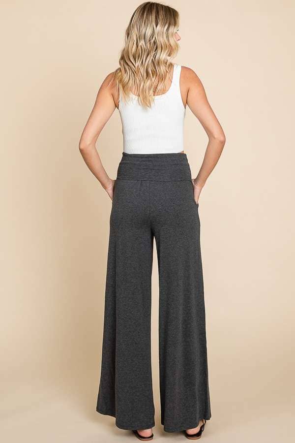 PiPPY Fold Over Wide Leg Palazzo Pants