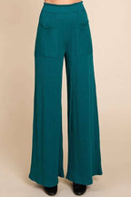 Maybe Perfect Wide Leg Ruched Pants