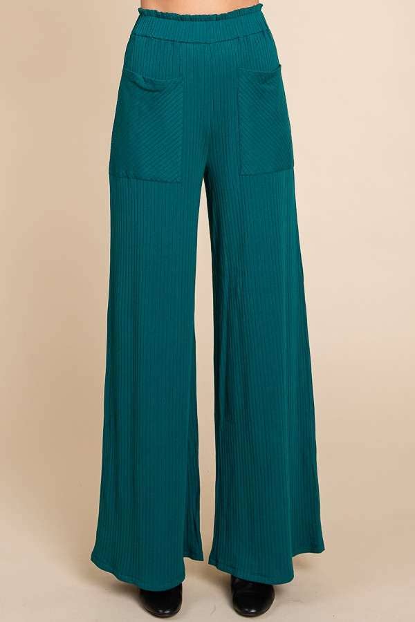 Maybe Perfect Wide Leg Ruched Pants