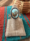 Handcrafted Dry Creek Turquoise & Sterling Silver Ring Size 5.5 by Daniel Benally