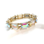 Emerald Cut Crystal AB Stretch Bracelets