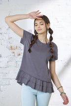 Eloise Ruffle Hem Short Sleeve Tee