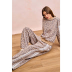 Leopard Lace Stripe Sweat Pants