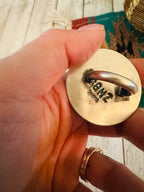 Old Pawn Handcrafted Sterling Silver & Turquoise Ring Size 5