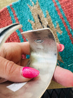 Handcrafted Sonoran Mountain Turquoise and Sterling Silver Story Teller Cuff Bracelet by Randy Billy