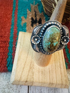 Old Pawn Handcrafted Sterling Silver & Turquoise Ring Size 6