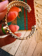 Handcrafted Green Kingman Turquoise & Sterling Silver Cuff Bracelet