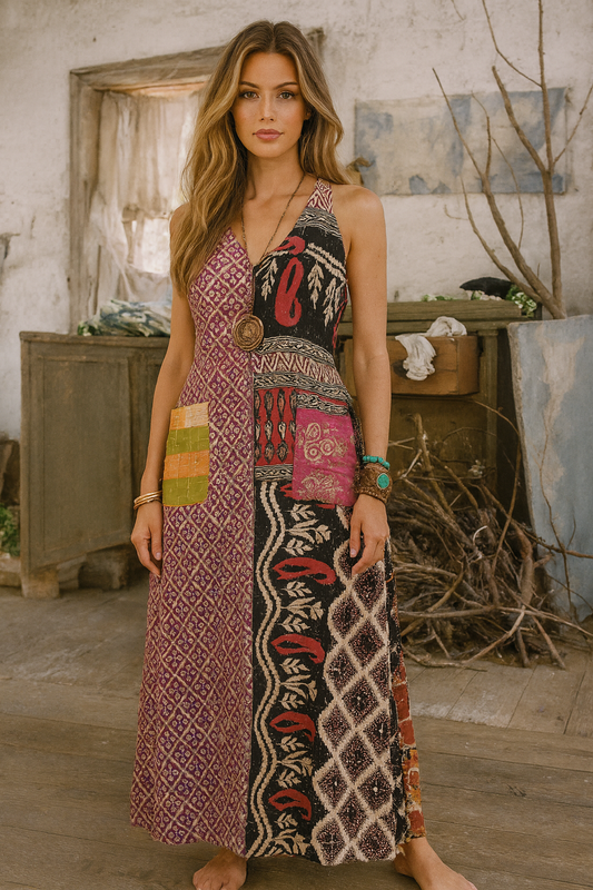 Kantha Maxi Dress - the Lottie