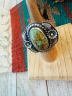 Old Pawn Handcrafted Sterling Silver & Turquoise Ring Size 6