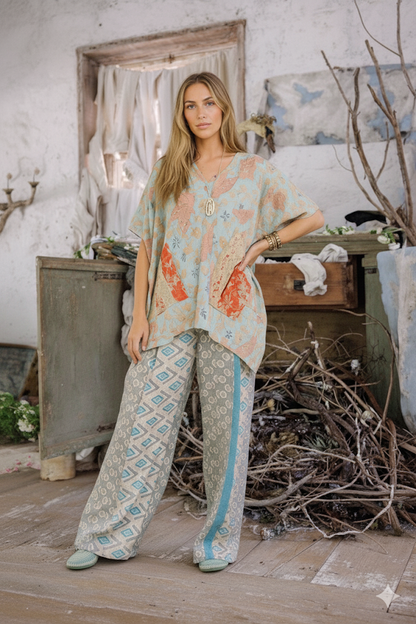 Kantha Wide Leg Pants - Clara