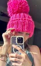 Oversized Pom Beanie Hat