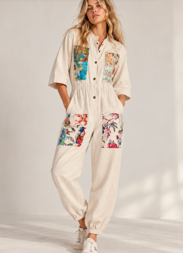 Horizon Boho Patchwork Joggers Jumpsuit