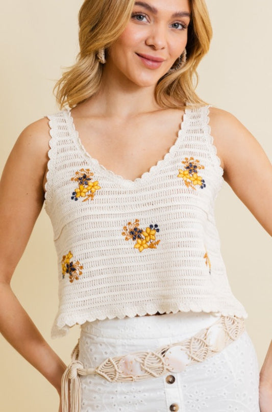 Serene Blooms Crochet Top