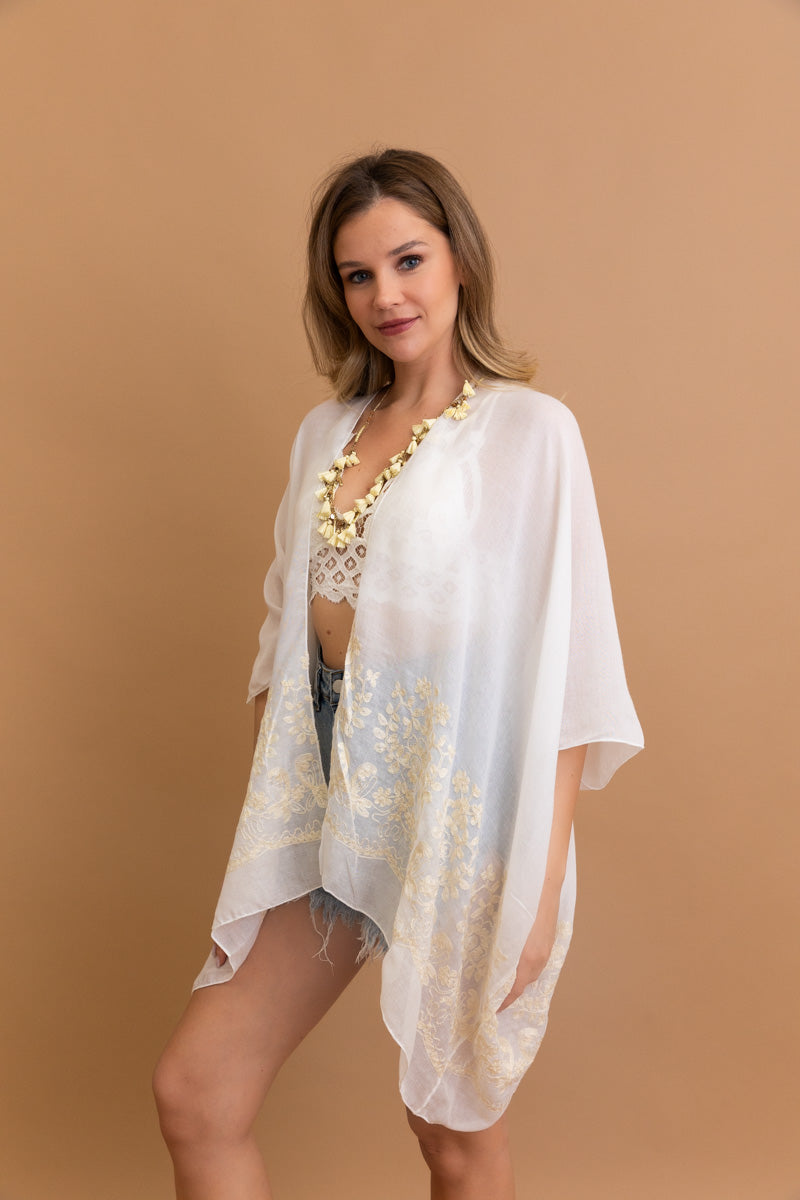 Enchanted Bloom Embroidered Kimono