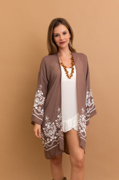 Blossom Breeze Embroidered Kimono