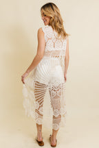 Boho Bliss High-Low Crochet Tunic Top