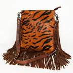 Faye Tiger Stripe Hide Leather Tooled Bag