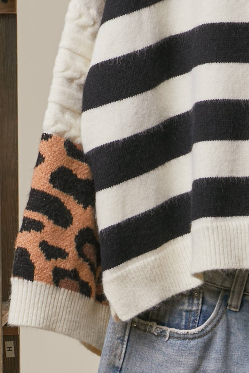 Bold Stripe and Leopard Cardigan