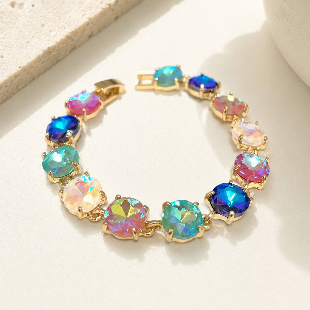 Round Cushion Cut Link Bracelet