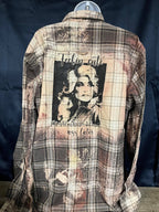 Whoop Jolene Bleached Button Down Plaid Shirt