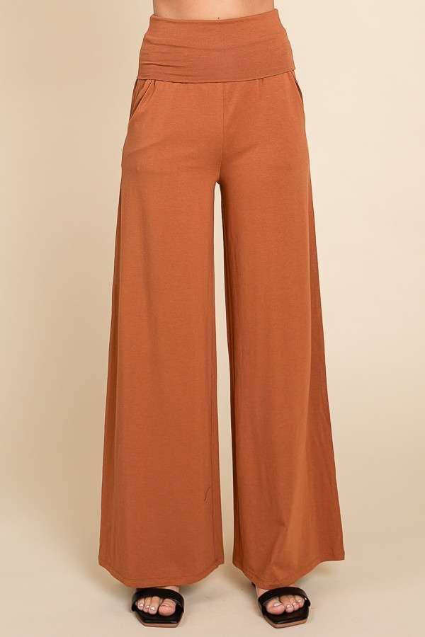 PiPPY Fold Over Wide Leg Palazzo Pants