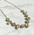 Round & Teardrop Mix Glass Beads Station Necklace
