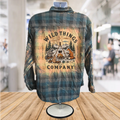 Wild Things Bleached Button Down Plaid Shirt