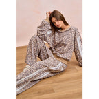 Leopard Lace Stripe Sweat Pants